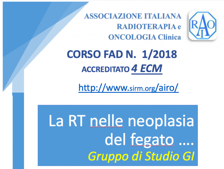 Nuovo Corso Fad Rt Neoplasie Epatiche Associazione